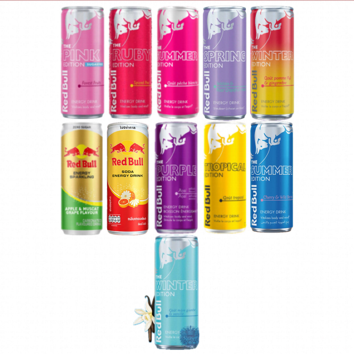 Pack Découverte Monde – 11 Red Bull Fruités & Exclusifs du Monde - 11x 250ml