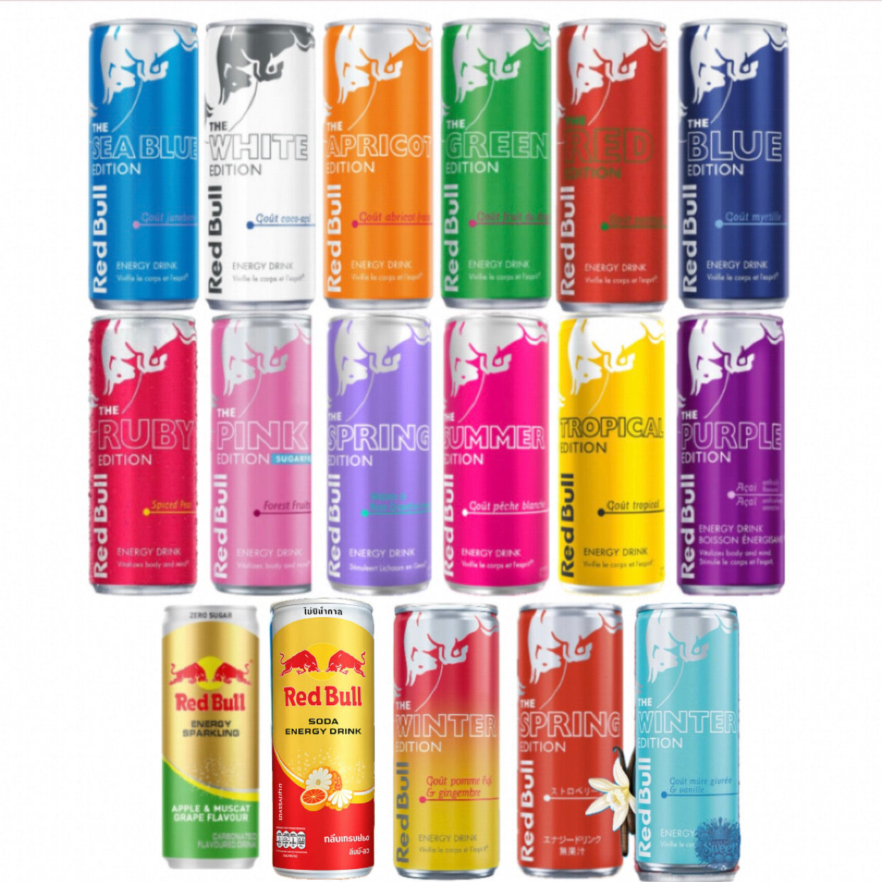 Pack Red Bull Premium – 17 Éditions rares et internationales – Import premium