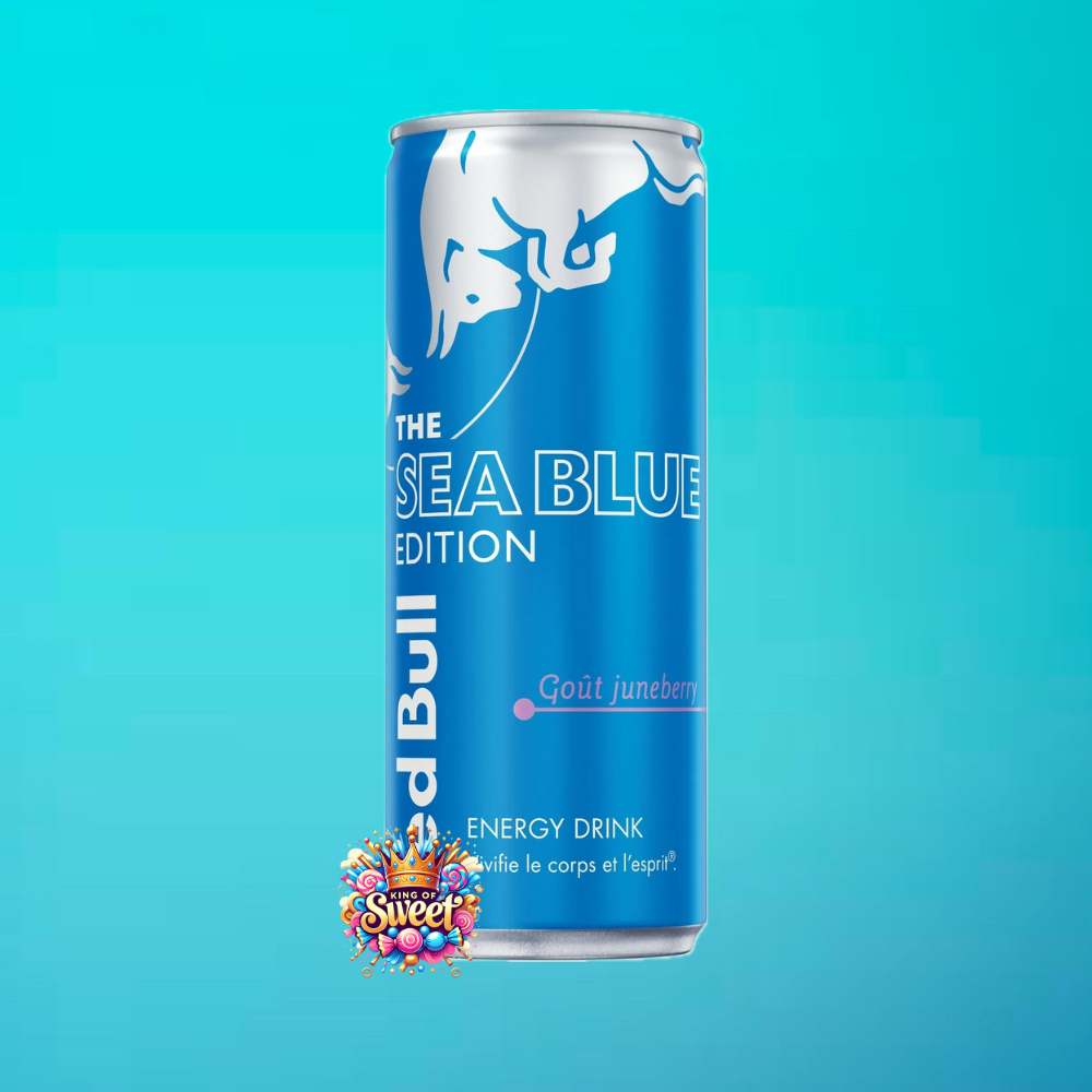 Red Bull Sea Blue Edition 250 ml – Énergie fruitée Juneberry, caféine & vitamines B