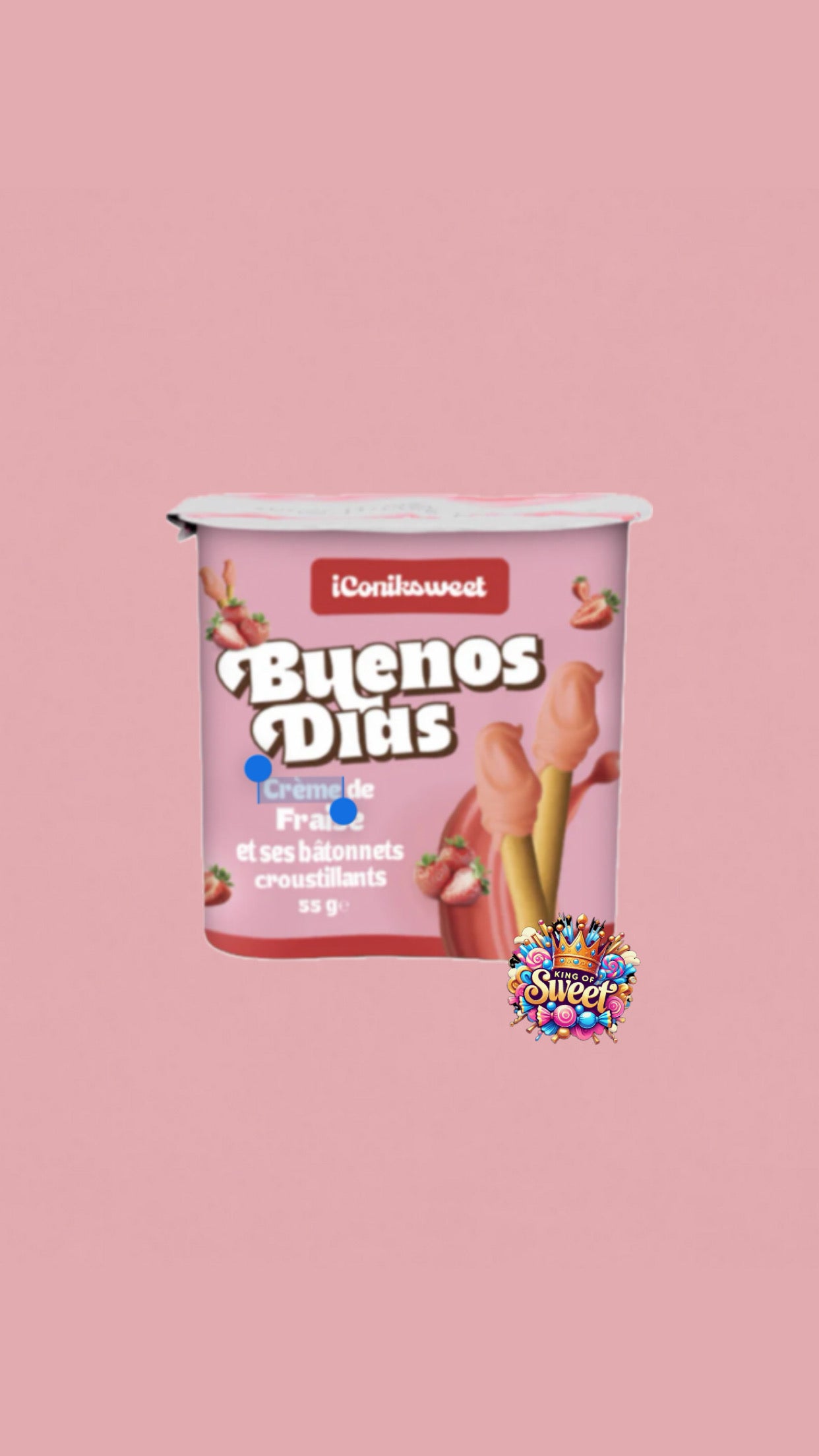 Buenos Días – Crème de Fraise & Bâtonnets Croustillants (55g) | Snack Gourmand iConiksweet