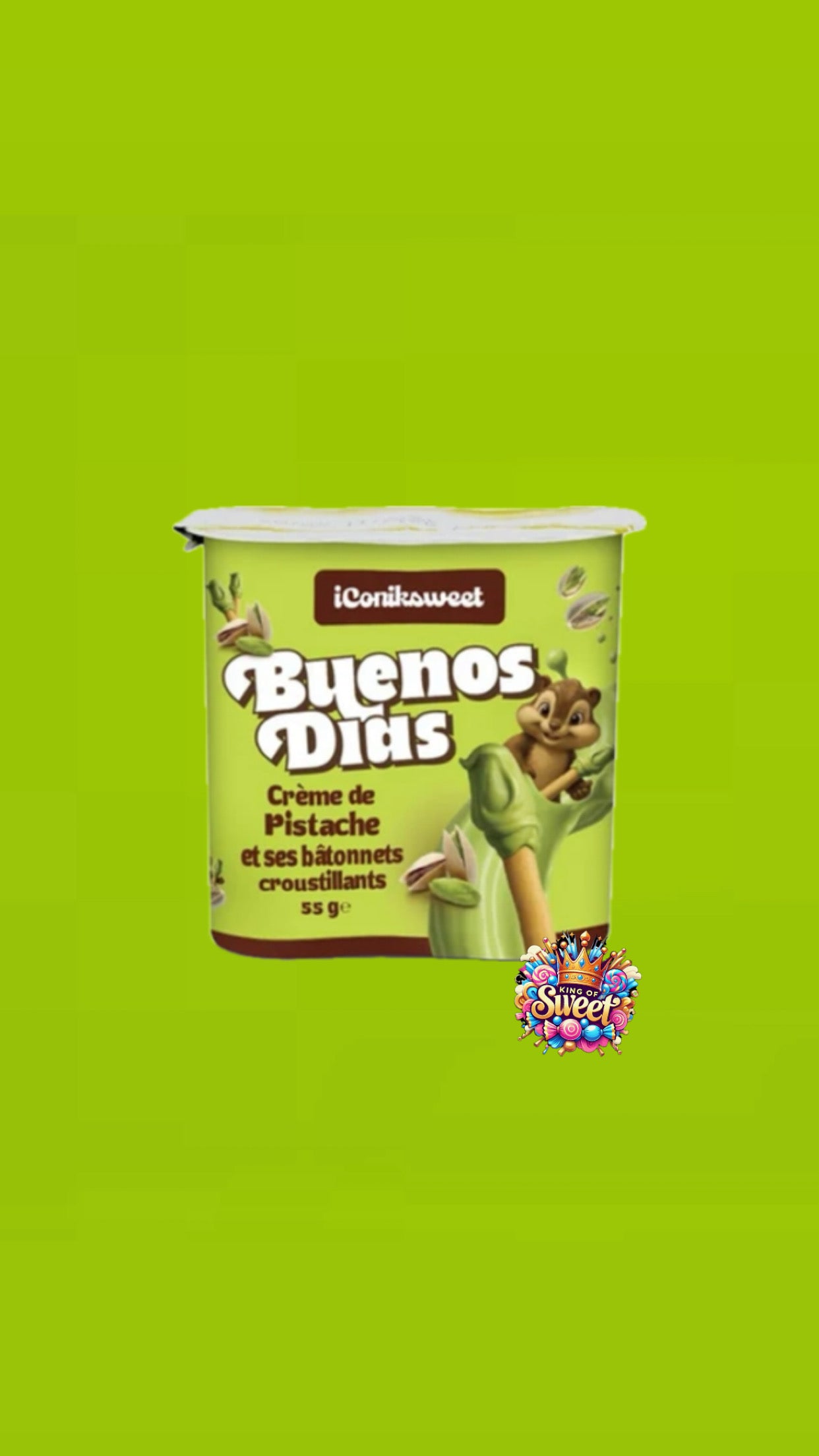 Buenos Días – Crème de Pistache & Bâtonnets Croustillants (55g) | Snack Gourmand iConiksweet