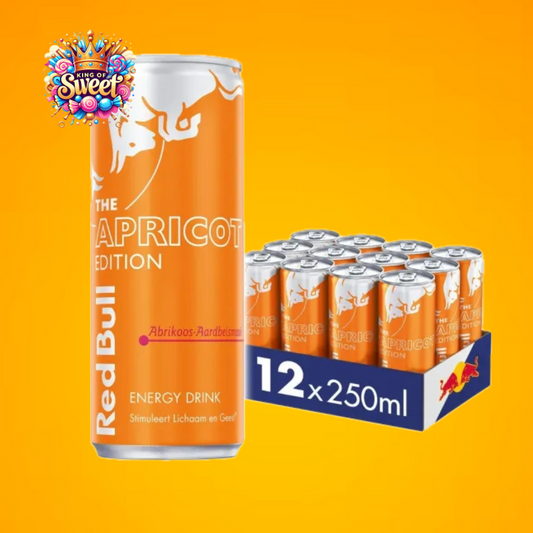 X12 Red Bull Abricot Fraise 250ml – Boisson énergisante fruitée, enrichie en vitamines B
