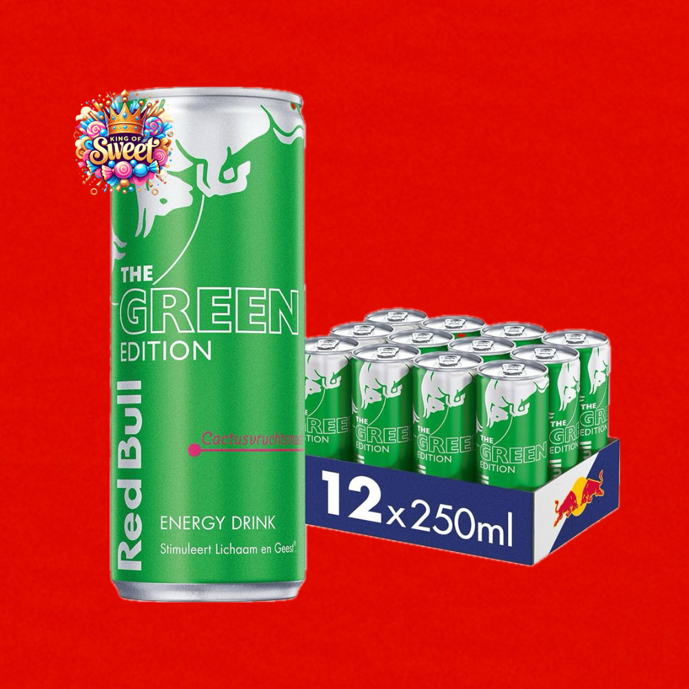 X12 Red Bull - Green Edition Fruit du Dragon 250ml – Boisson énergisante goût fruit du dragon